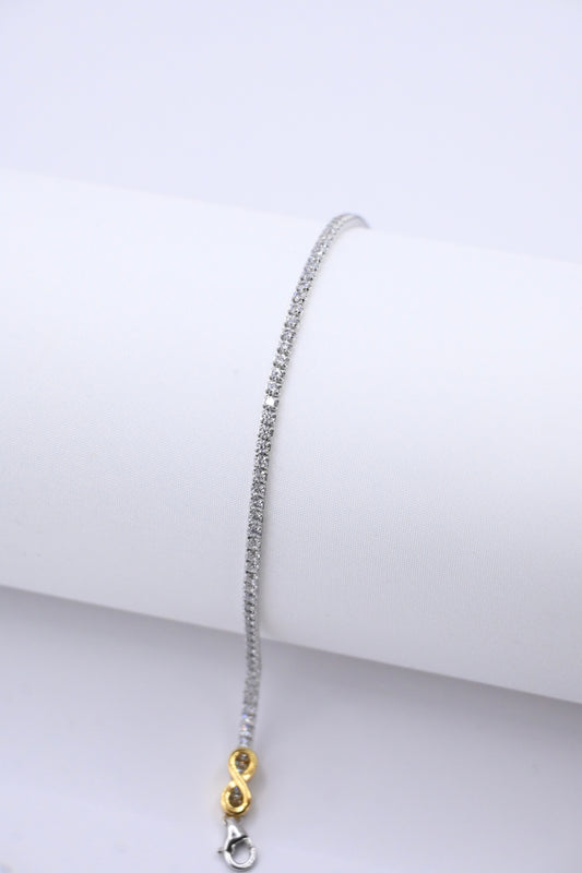 925 Ayar Gümüş Zirkon Taşlı Sonsuzluk Sembollü Su Yolu Bileklik