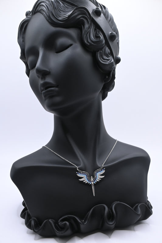 925 Ayar Gümüş Zirkon Taşlı Melek Sembollü Kolye