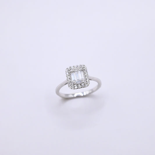 925 Ayar Gümüş Baget Zirkon Taşlı Yüzük