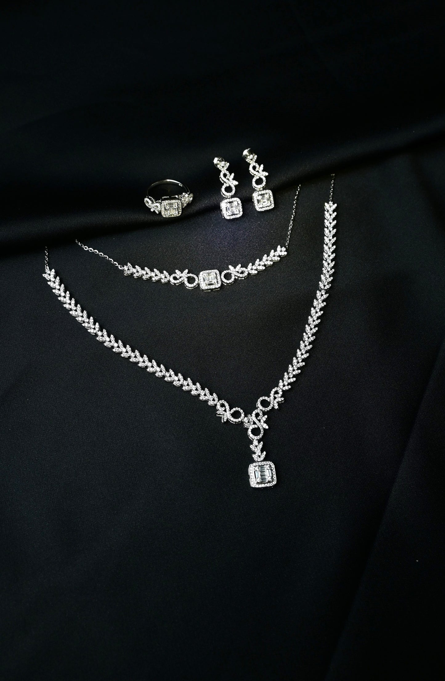 925 Ayar Gümüş Baget Zirkon Taşlı 4'lü Set