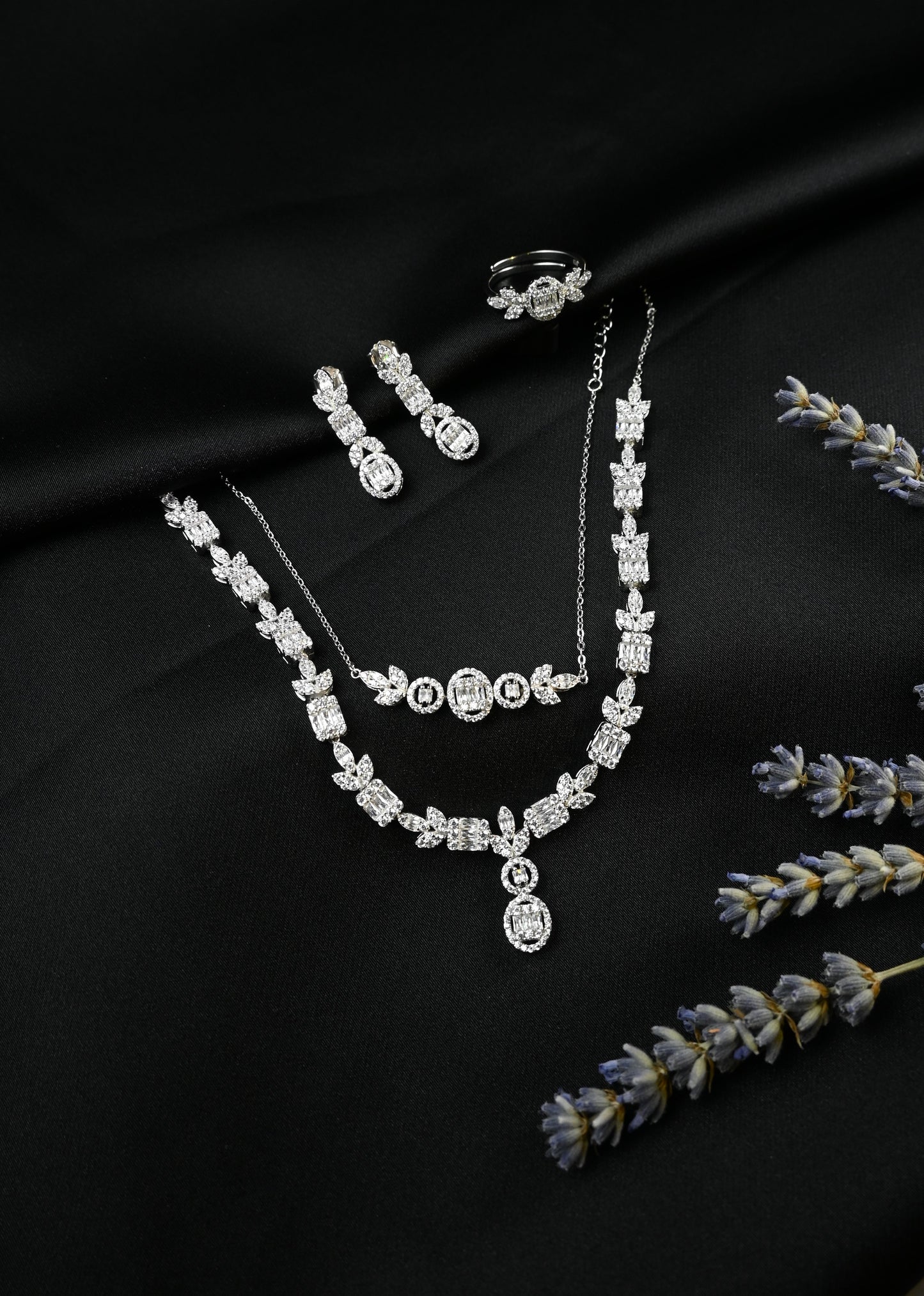 925 Ayar Gümüş Baget Kesim Zarif Set Takım