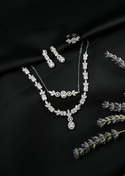 925 Ayar Gümüş Baget Kesim Zarif Set Takım