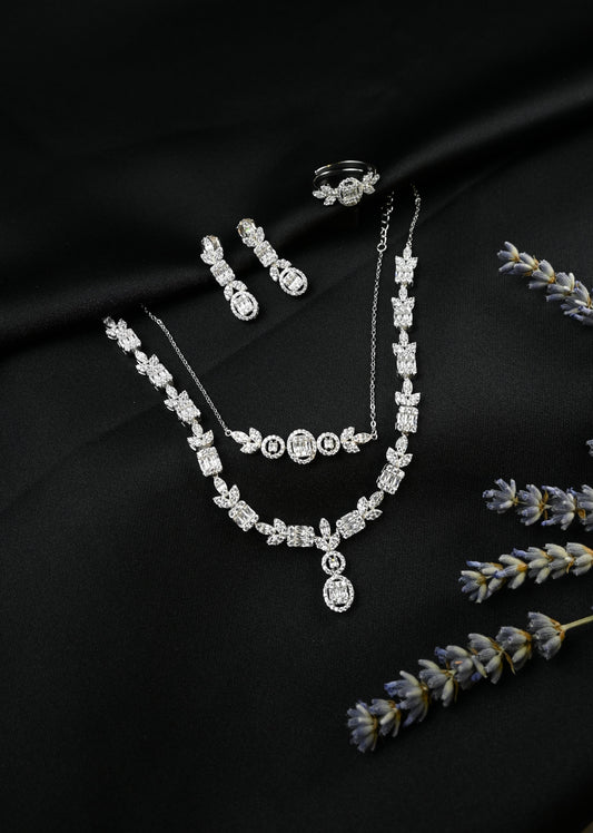 925 Ayar Gümüş Baget Kesim Zarif Set Takım