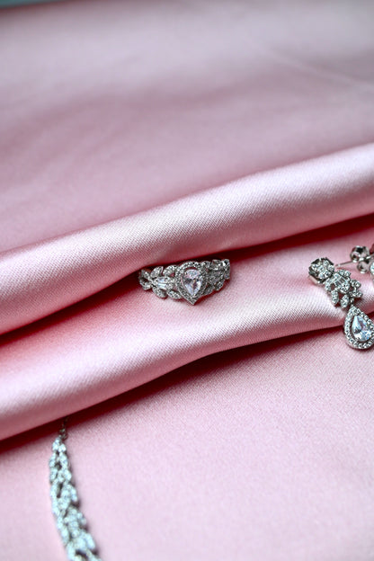 925 Ayar Gümüş Damla Kesim Set Zarif Takım