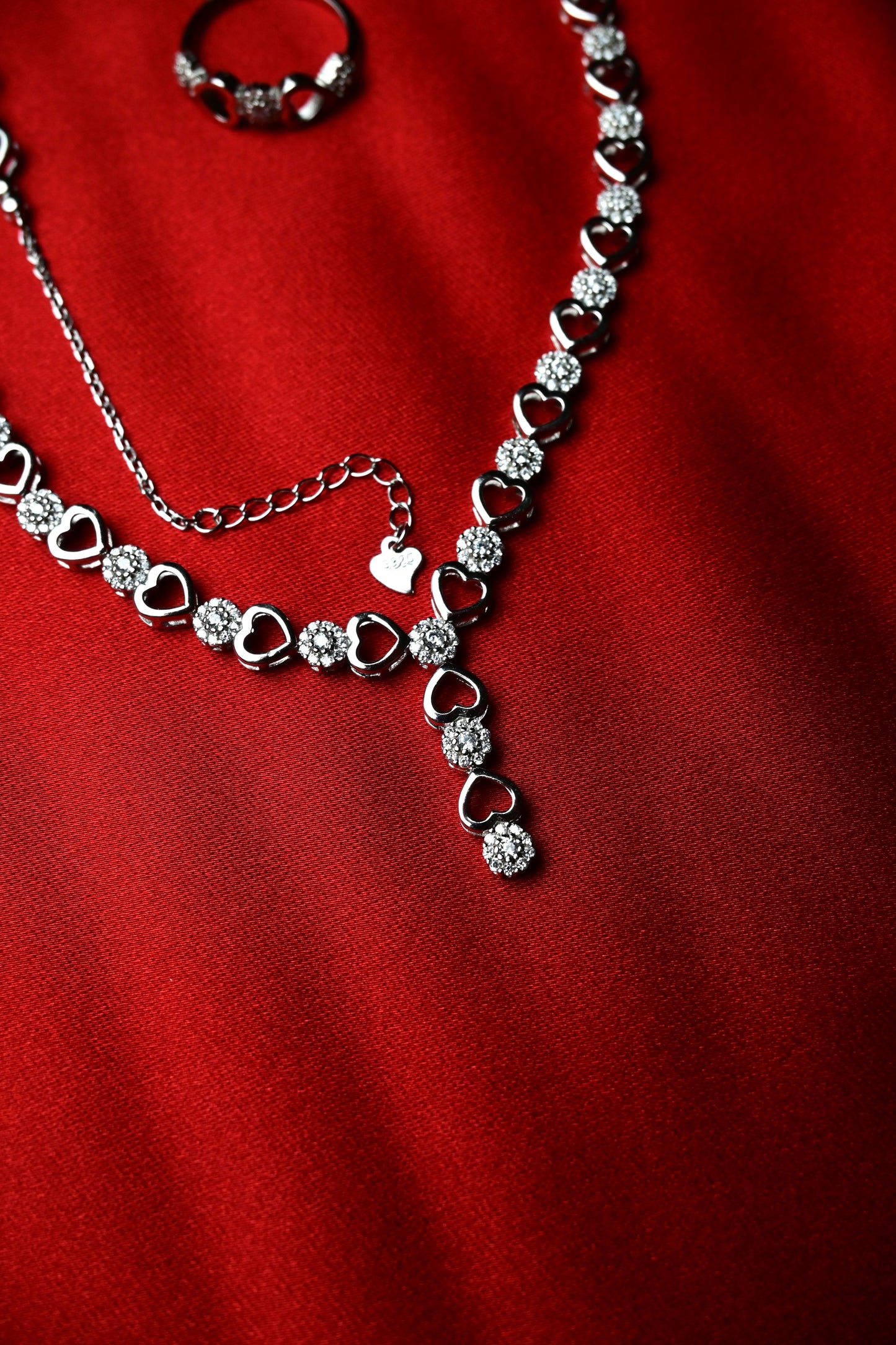 925 Ayar Gümüş Kalpli Zarif 4'lü Set