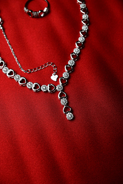 925 Ayar Gümüş Kalpli Zarif 4'lü Set