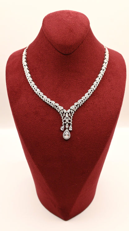 925 Ayar Gümüş Damla Kesim Set Zarif Takım