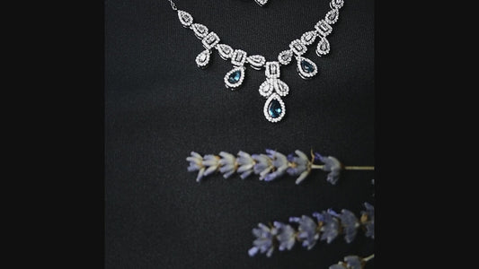 925 Ayar Gümüş Damla Kesim Zirkon Taşlı 3'lü Set